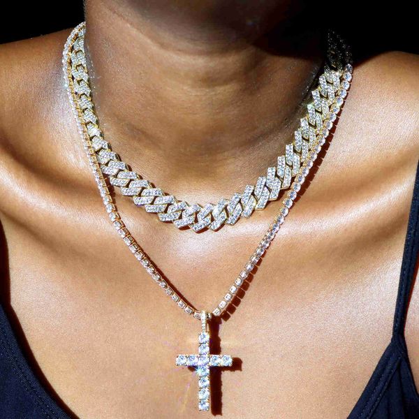 pendant necklaces 2pcs set cuban chain necklace with cz tennis cross for women bling iced out miami link hip hop men jewelry 230613, Silver
pendant necklaces 2pcs set cuban chain necklace with cz tennis cross for women bling iced out miami link hip hop men jewelry 230613, Silver