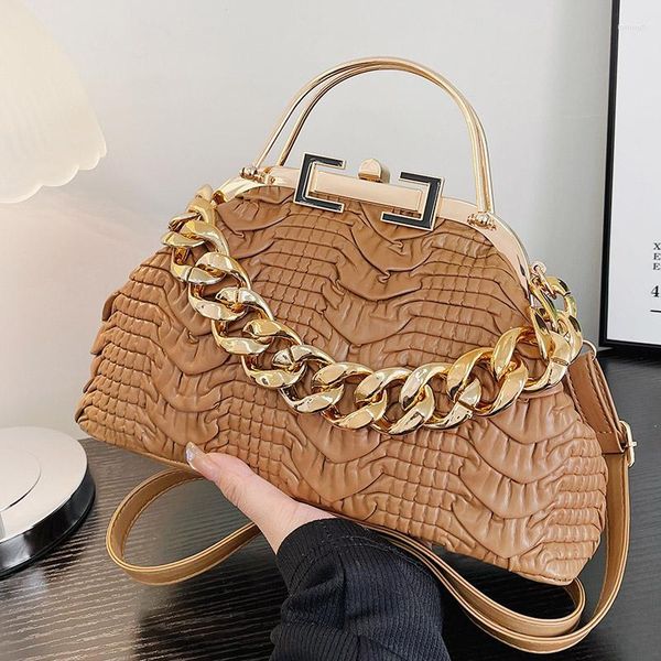 shoulder bags elegant women gold thick chain crossbody femme hobos pu leather pleat handbags designer lady evening clutch
shoulder bags elegant women gold thick chain crossbody femme hobos pu leather pleat handbags designer lady evening clutch