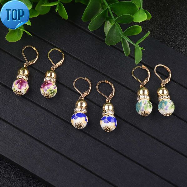 ethnicity creative small accessories earrings with chinese style glazed flower earrings, Golden
ethnicity creative small accessories earrings with chinese style glazed flower earrings, Golden