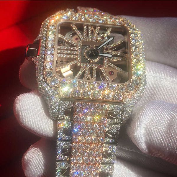 wristwates new version vvs1 diamonds wat rose gold mixed sier skeleton wat pass tt quartz movement men iced out sapphire5n6q, Silver
wristwates new version vvs1 diamonds wat rose gold mixed sier skeleton wat pass tt quartz movement men iced out sapphire5n6q, Silver