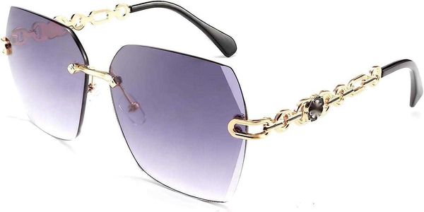 classic frameless sunglasses women's metal frame diamond cutting lens b2567 8hb1, White;black
classic frameless sunglasses women's metal frame diamond cutting lens b2567 8hb1, White;black