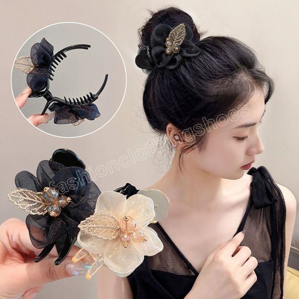 gauze flower hair claw clip for girls meatball head fixed hairpins crystal lace tree leaf ponytail clip women headwear barrettes, Slivery;white
gauze flower hair claw clip for girls meatball head fixed hairpins crystal lace tree leaf ponytail clip women headwear barrettes, Slivery;white