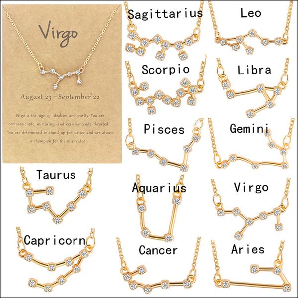 12 constellation pendant diamond necklace women's silver gold necklace fashion jewelry accessories
12 constellation pendant diamond necklace women's silver gold necklace fashion jewelry accessories