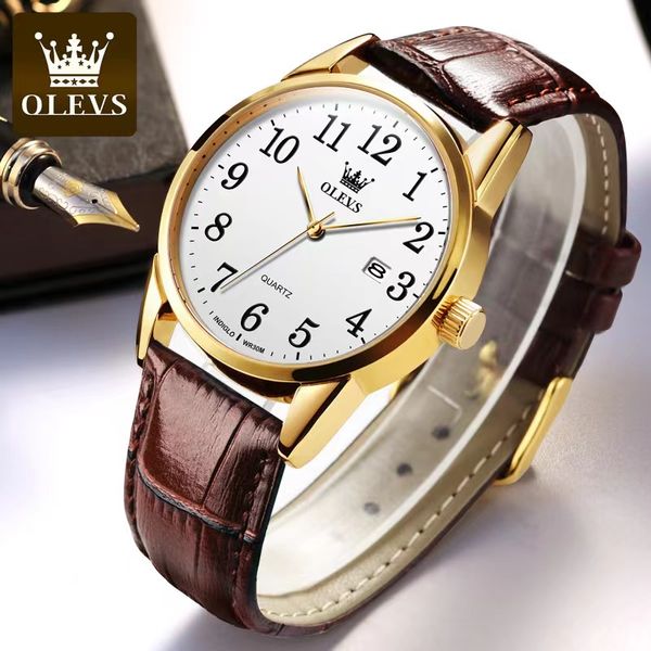 olevs quartz men's watch digital scale simple calendar men's watch 39mm, Slivery;brown
olevs quartz men's watch digital scale simple calendar men's watch 39mm, Slivery;brown