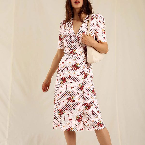 2023 dress women designer clothing summer dress french polka dot print v-neck short sleeved dress for women, Black;gray
2023 dress women designer clothing summer dress french polka dot print v-neck short sleeved dress for women, Black;gray