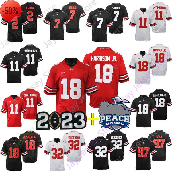 2023 playoff peach bowl ohio state buckeyes football jersey ncaa college osu c.j. stroud henderson jaxon smith-njigba marvin harrison jr. wi, Black;red
2023 playoff peach bowl ohio state buckeyes football jersey ncaa college osu c.j. stroud henderson jaxon smith-njigba marvin harrison jr. wi, Black;red
