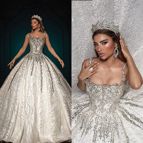 glamorous ball gown wedding dresses spaghetti square neck beads shining applicants backless floor length custom made plus size bridal gown v, White
glamorous ball gown wedding dresses spaghetti square neck beads shining applicants backless floor length custom made plus size bridal gown v, White