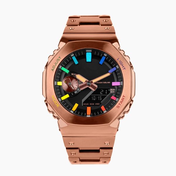 sports quartz digital watch original shock watch full function world time led automatic hand light alloy rainbow dial rose gold gm-b2100 oak, Slivery;golden
sports quartz digital watch original shock watch full function world time led automatic hand light alloy rainbow dial rose gold gm-b2100 oak, Slivery;golden