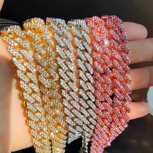 new hiphop 12mm pink cuban chain gold plated iced out rhinestone zinc alloy link necklace for men fashion jewelry, Silver
new hiphop 12mm pink cuban chain gold plated iced out rhinestone zinc alloy link necklace for men fashion jewelry, Silver