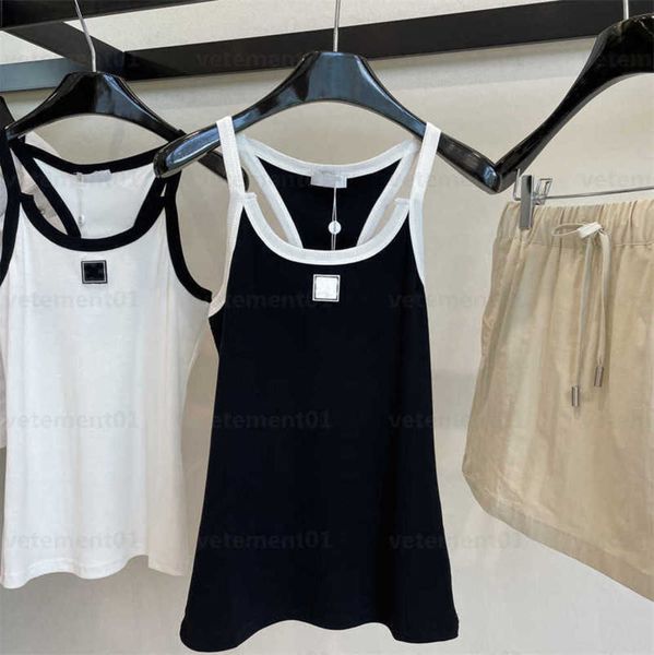 summer tank womens designers clothing 100% cotton front chest custom color blocking small label black and white collision knitted suspenders
summer tank womens designers clothing 100% cotton front chest custom color blocking small label black and white collision knitted suspenders