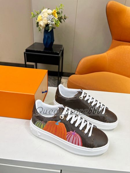 2023 ss designer shoes yk time out yayoi kusama men women casual shoes monograms brown colorful pumpkins print lace-up rubber sole leather s, Black
2023 ss designer shoes yk time out yayoi kusama men women casual shoes monograms brown colorful pumpkins print lace-up rubber sole leather s, Black