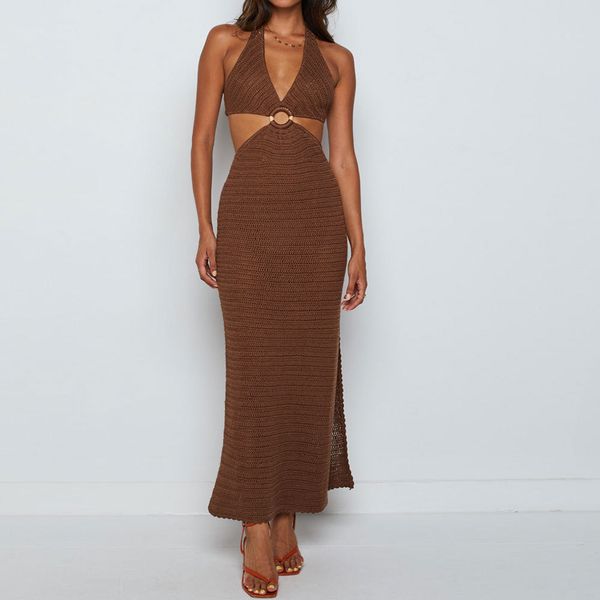 halter knitted dress women hollow backless woven v neck 2023 beach holiday maxi dresses, Black
halter knitted dress women hollow backless woven v neck 2023 beach holiday maxi dresses, Black