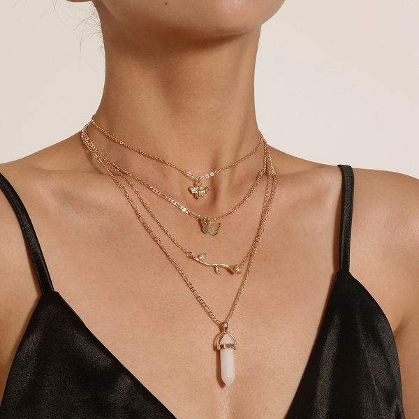 hexagonal butterfly rose pendant necklace woman, stylish multi-layer personality exaggerated necklace fashion personality necklace woman ret, Silver
hexagonal butterfly rose pendant necklace woman, stylish multi-layer personality exaggerated necklace fashion personality necklace woman ret, Silver