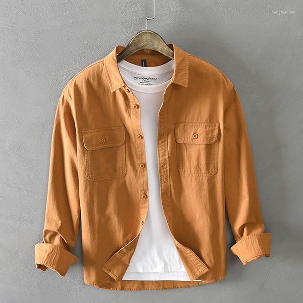 men's casual shirts autumn winter men men's white long sleeve shirt pure cotton retro style button up pocket workwear ga-z102, White;black
men's casual shirts autumn winter men men's white long sleeve shirt pure cotton retro style button up pocket workwear ga-z102, White;black