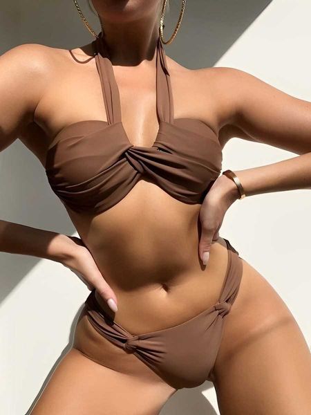 women's swimwear halter bikinis 2023 women push up swimsuit solid bandeau swimwear female bathers bathing swimming swim suit beachwear, White;black
women's swimwear halter bikinis 2023 women push up swimsuit solid bandeau swimwear female bathers bathing swimming swim suit beachwear, White;black