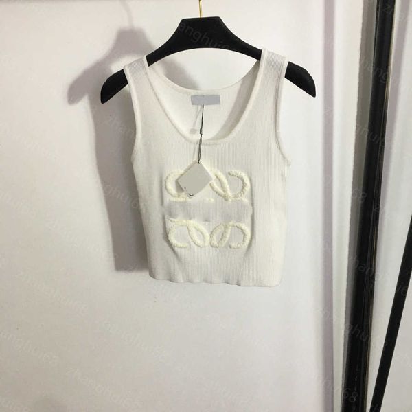 23ss womens knits womens designer clothing flocking logo embroidery slim-fit knit vest on chest womens clothes, White
23ss womens knits womens designer clothing flocking logo embroidery slim-fit knit vest on chest womens clothes, White