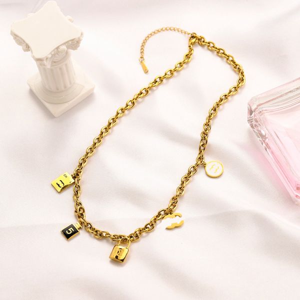 18k gold plated designer letter pendant necklace choker luxury design lock pendant double chain brand necklaces for women jewelry high quali, Silver
18k gold plated designer letter pendant necklace choker luxury design lock pendant double chain brand necklaces for women jewelry high quali, Silver
