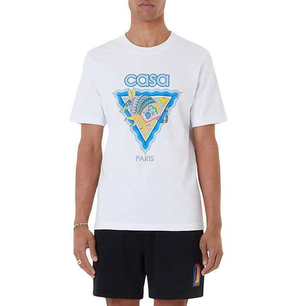 new casablanca designer t shirt hawaii beach triangle letter print loose round neck men and women fashion short sleeve tees summer, White;black
new casablanca designer t shirt hawaii beach triangle letter print loose round neck men and women fashion short sleeve tees summer, White;black