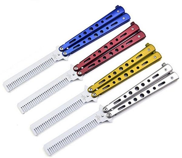 2020 new arrive delicate pro salon stainless steel folding training butterfly practice style knife comb tool, Silver
2020 new arrive delicate pro salon stainless steel folding training butterfly practice style knife comb tool, Silver