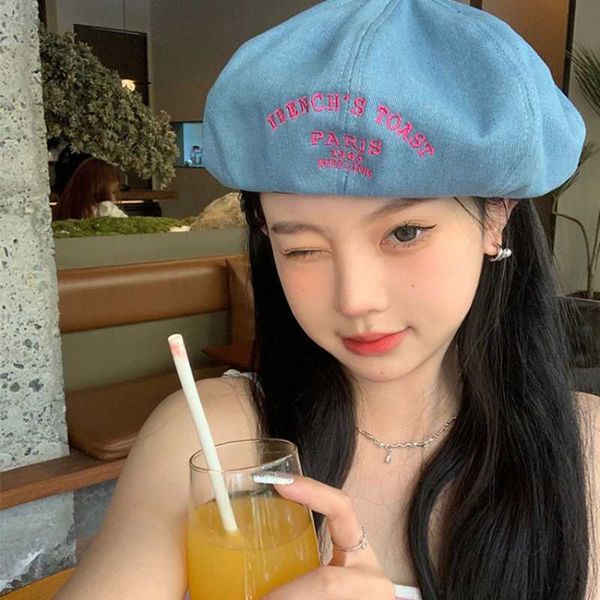 berets japanese pink letters ie denim beret hats for women spring and summer ins internet celebrity girl cute vintage painter cap z0616, Blue;gray
berets japanese pink letters ie denim beret hats for women spring and summer ins internet celebrity girl cute vintage painter cap z0616, Blue;gray