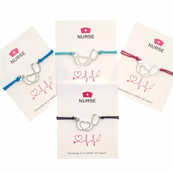 make a wish paper card handemade woven adjustable bracelets stethoscope charm lucky rope bracelet jewelry women girls nurse small gift, Golden;silver
make a wish paper card handemade woven adjustable bracelets stethoscope charm lucky rope bracelet jewelry women girls nurse small gift, Golden;silver