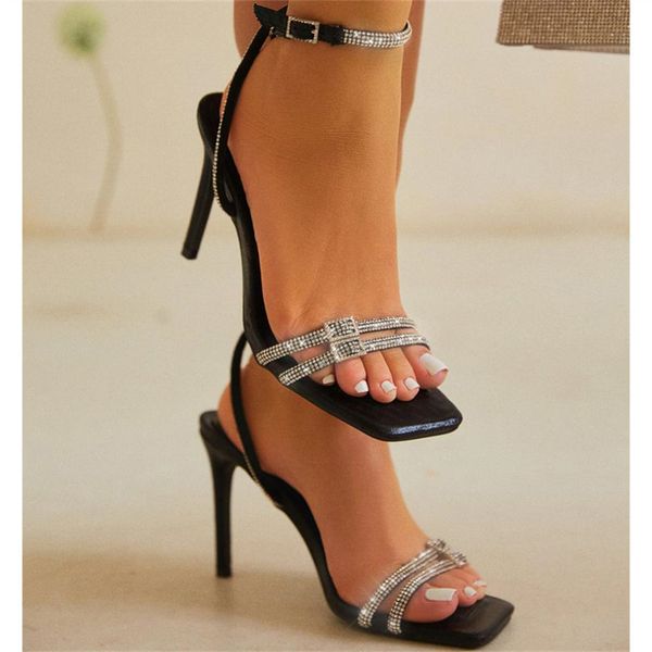 women sandals 2023 new strappy fashion rhineston bling sandals ladies elegant square toe evening night wedding dress shoes, Black
women sandals 2023 new strappy fashion rhineston bling sandals ladies elegant square toe evening night wedding dress shoes, Black