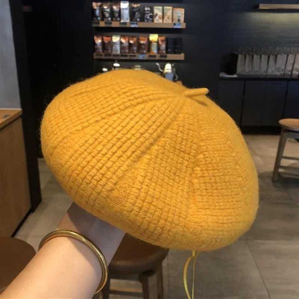 berets autumn winter korean popular women's solid color retro wild knit beret painter hat british hat z0616, Blue;gray
berets autumn winter korean popular women's solid color retro wild knit beret painter hat british hat z0616, Blue;gray