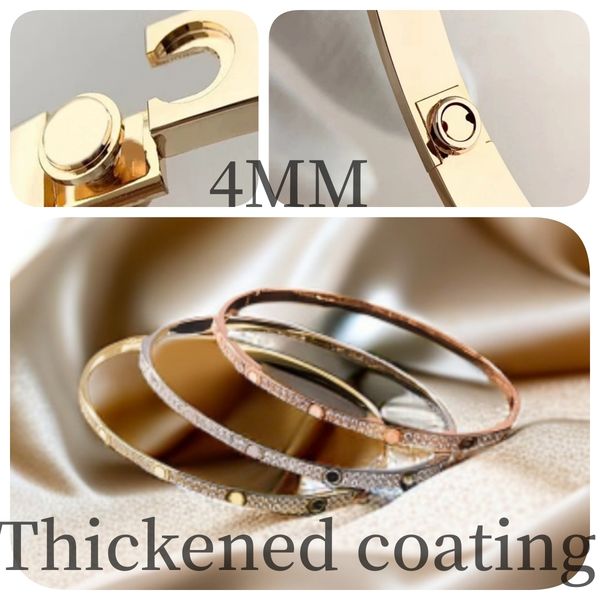screw bracelet bracelets 4mm narrow version full diamonds bangle luxury bracelet thickened coating 2023 fashion designer jewelry for man wom, Black
screw bracelet bracelets 4mm narrow version full diamonds bangle luxury bracelet thickened coating 2023 fashion designer jewelry for man wom, Black