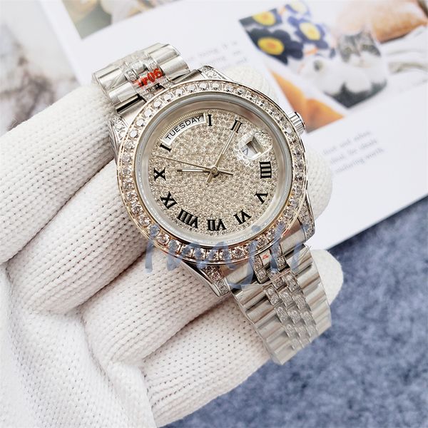 men diamond watches silver movement watch for men designer watch for automatic watch 40mm full stainless steel strap luxury watches, Slivery;brown
men diamond watches silver movement watch for men designer watch for automatic watch 40mm full stainless steel strap luxury watches, Slivery;brown