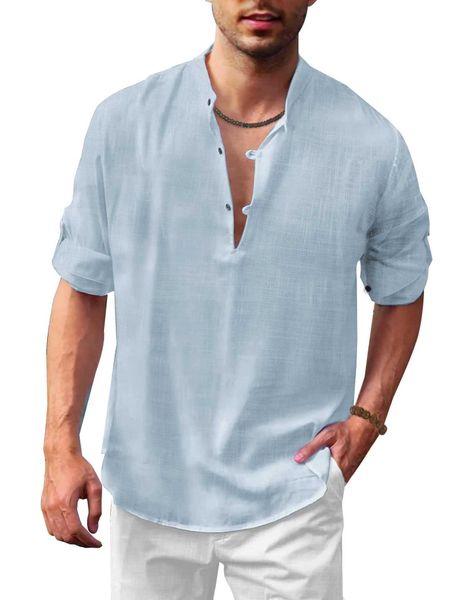 men's pullover, men's clothing designer, long sleeved men's linen simple solid color shirt, standing collar, long sleeved cas, White;black
men's pullover, men's clothing designer, long sleeved men's linen simple solid color shirt, standing collar, long sleeved cas, White;black