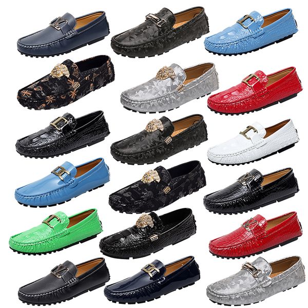 luxury brands loafers pu leather solid color round toe crocodile print leather shoes metal buckle business formal shoes driving shoes size 3, Black
luxury brands loafers pu leather solid color round toe crocodile print leather shoes metal buckle business formal shoes driving shoes size 3, Black