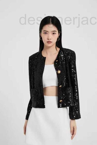 women's jackets designer brand women new autumn winter fashion western suit jacket paillette casual spring coat cardigan birthday chris, Black;brown 
women's jackets designer brand women new autumn winter fashion western suit jacket paillette casual spring coat cardigan birthday chris, Black;brown