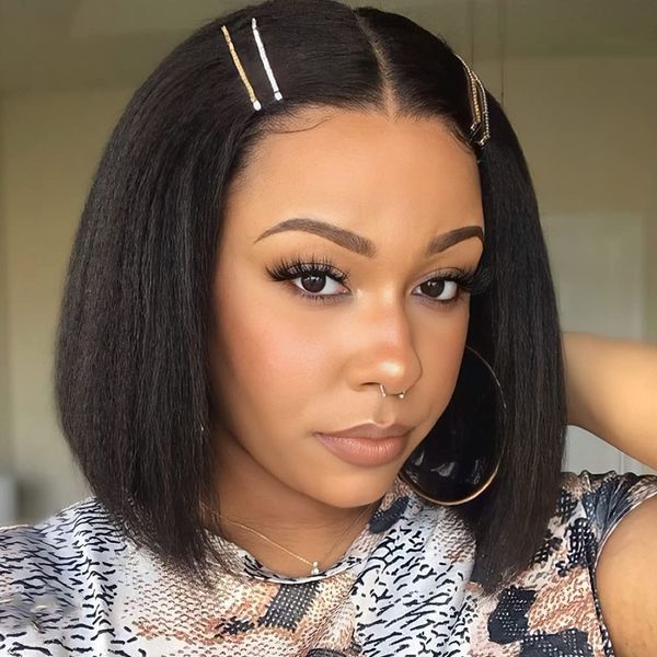 13x4 lace frontal kinky straight bob raw indian human hair wigs perruque hd lace transparent straight bob wig 4x4 closure, Black;brown
13x4 lace frontal kinky straight bob raw indian human hair wigs perruque hd lace transparent straight bob wig 4x4 closure, Black;brown