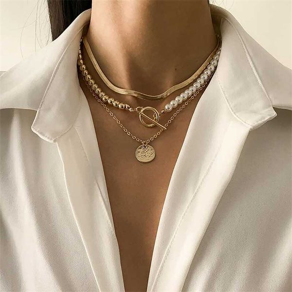pendant necklaces layered pearl beads chain with coin necklace for women snake chains on neck choker 2023 fashion jewelry gift 230613, Silver
pendant necklaces layered pearl beads chain with coin necklace for women snake chains on neck choker 2023 fashion jewelry gift 230613, Silver