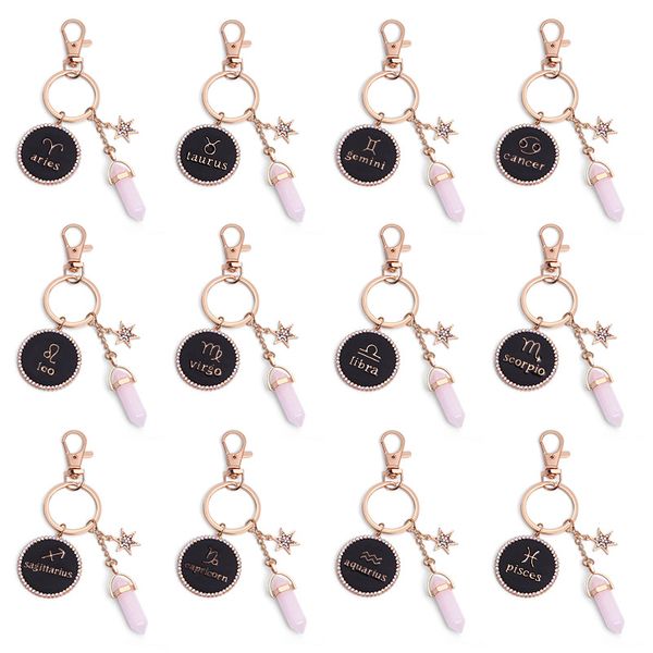 pink crystal keychain round brand diamond 12 constellation keychains luggage bag decoration pendant keyring key chains, Silver
pink crystal keychain round brand diamond 12 constellation keychains luggage bag decoration pendant keyring key chains, Silver