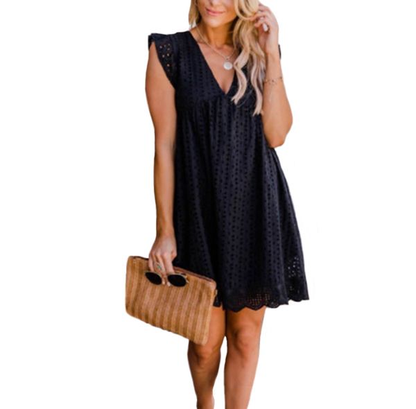 women's fashion plain mini dress loose casual v-neck vest dress a-line scoop short beach dress with pockets, Black;gray
women's fashion plain mini dress loose casual v-neck vest dress a-line scoop short beach dress with pockets, Black;gray