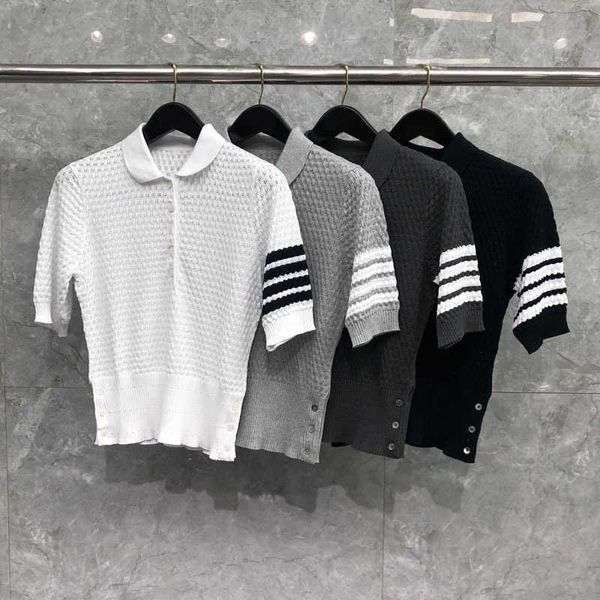 time breathe women's tb knitted short sleeve 2023 new square polo four bar mesh t-shirt, White;black
time breathe women's tb knitted short sleeve 2023 new square polo four bar mesh t-shirt, White;black