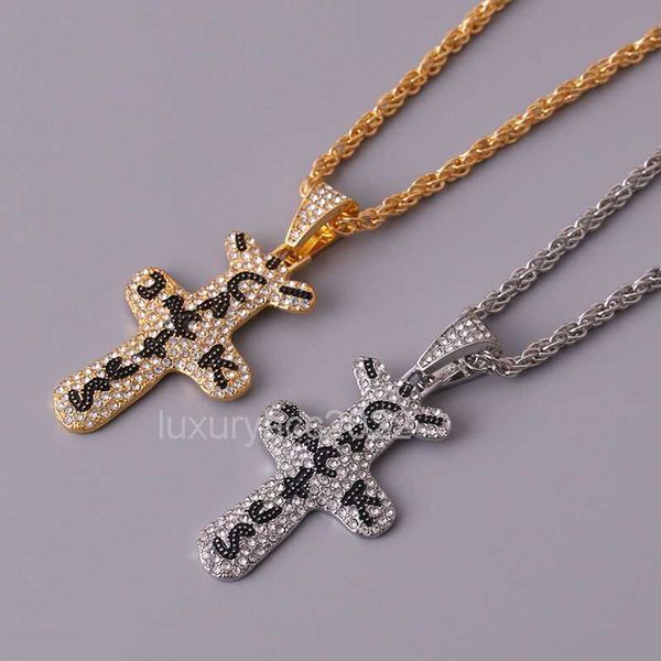 travis scott brand cactusjack men's and women's personality pendant hip hop full diamond cross necklace, Silver
travis scott brand cactusjack men's and women's personality pendant hip hop full diamond cross necklace, Silver