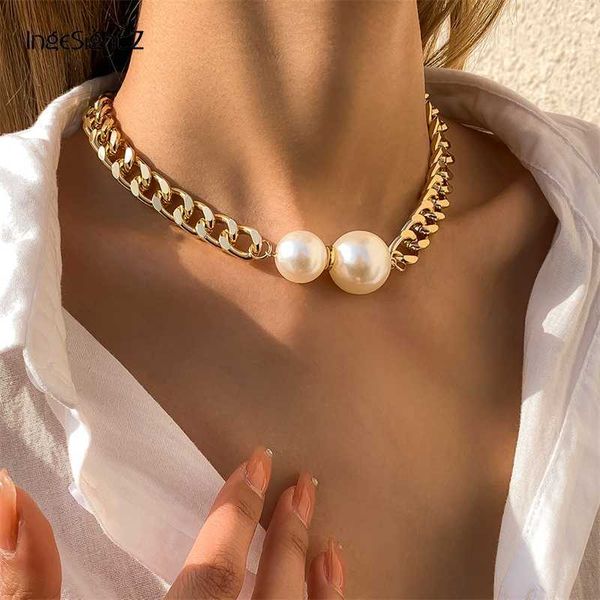pendant necklaces ingesight vintage chunky thick curb chain choker necklace for women punk big round imitation pearl jewelry 230613, Silver
pendant necklaces ingesight vintage chunky thick curb chain choker necklace for women punk big round imitation pearl jewelry 230613, Silver