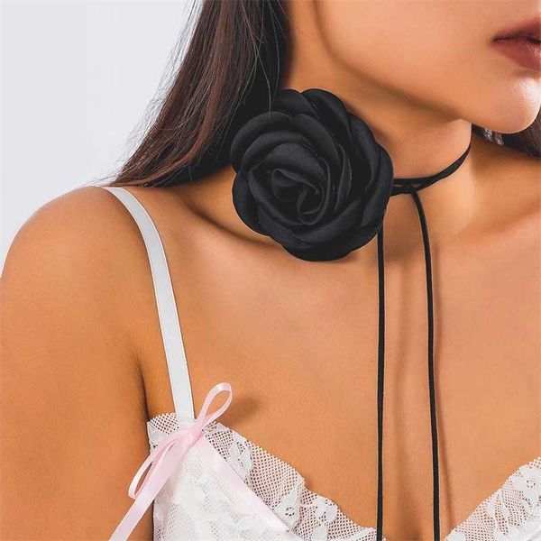 pendant necklaces long rope chains with large flower choker necklace for women black and white romantic fabric collar jewelry on neck access, Silver
pendant necklaces long rope chains with large flower choker necklace for women black and white romantic fabric collar jewelry on neck access, Silver