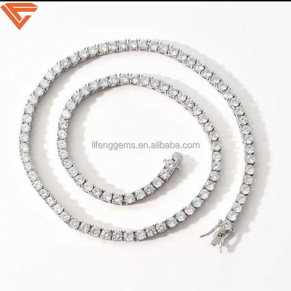 hip hop necklace 925 sterling silver 3mm vvs moissanites diamond tennis chain fashion jewelry body chain
hip hop necklace 925 sterling silver 3mm vvs moissanites diamond tennis chain fashion jewelry body chain