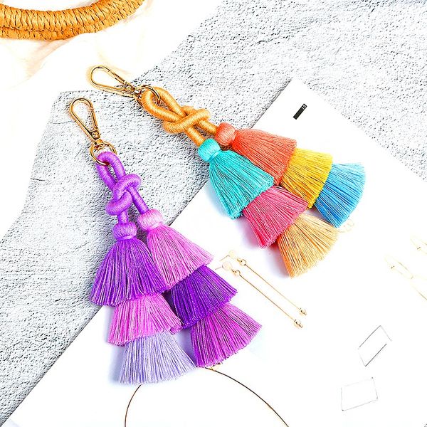 handmade braided winding tassel keychain for women bag pendant car hangings colorful spliced keyring christmas gift, Silver
handmade braided winding tassel keychain for women bag pendant car hangings colorful spliced keyring christmas gift, Silver