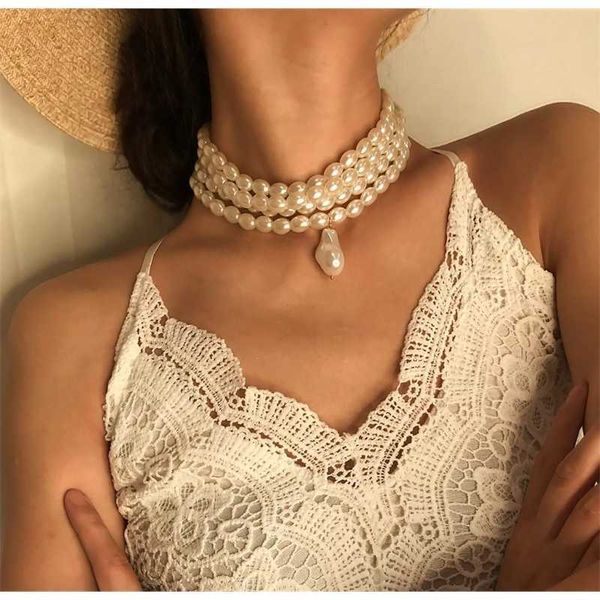 beaded necklaces kmvexo gorgeous multilayers imitation pearl choker for women jewelry irregular pearls pendant wedding necklace 2019 230613, Silver
beaded necklaces kmvexo gorgeous multilayers imitation pearl choker for women jewelry irregular pearls pendant wedding necklace 2019 230613, Silver