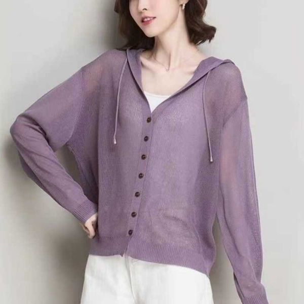 sunscreen shirt new summer slim hooded knitted cardigan coat women's thin loose ice air conditioner g9s, Black
sunscreen shirt new summer slim hooded knitted cardigan coat women's thin loose ice air conditioner g9s, Black