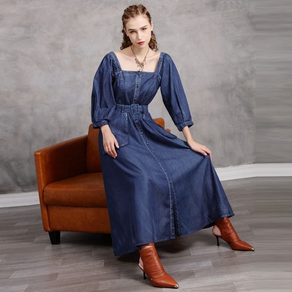 brand square slim denim dress: 2023 autumn new style, large pocket, long sleeve, mid-calf length - perfect for casual spring occasions - dai, Black;gray
brand square slim denim dress: 2023 autumn new style, large pocket, long sleeve, mid-calf length - perfect for casual spring occasions - dai, Black;gray