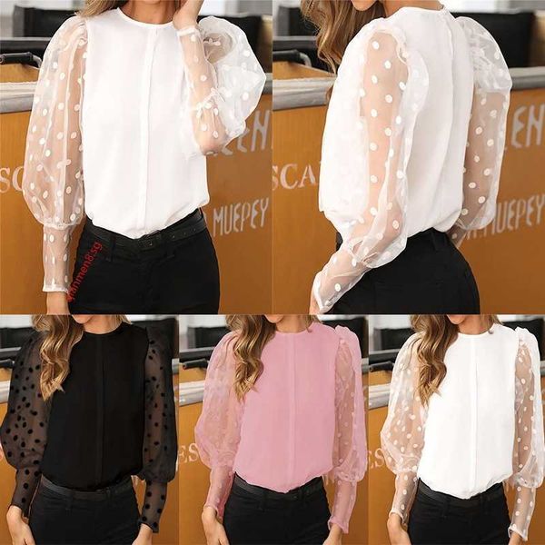 fashion women elegant polka dot lace lantern sleeve round neck shirt pullover loose casual hollow out blouse, White
fashion women elegant polka dot lace lantern sleeve round neck shirt pullover loose casual hollow out blouse, White