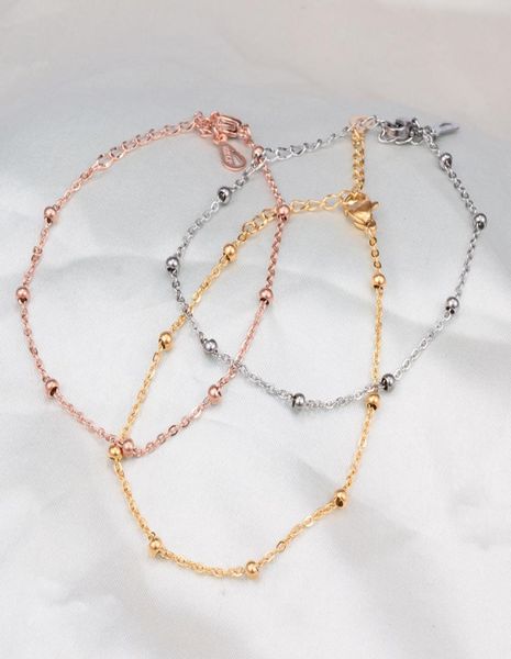 1 pc bead woman luxury jewelry titanium steel 18 k rose gold ankle chain bracelet8945219, Black
1 pc bead woman luxury jewelry titanium steel 18 k rose gold ankle chain bracelet8945219, Black