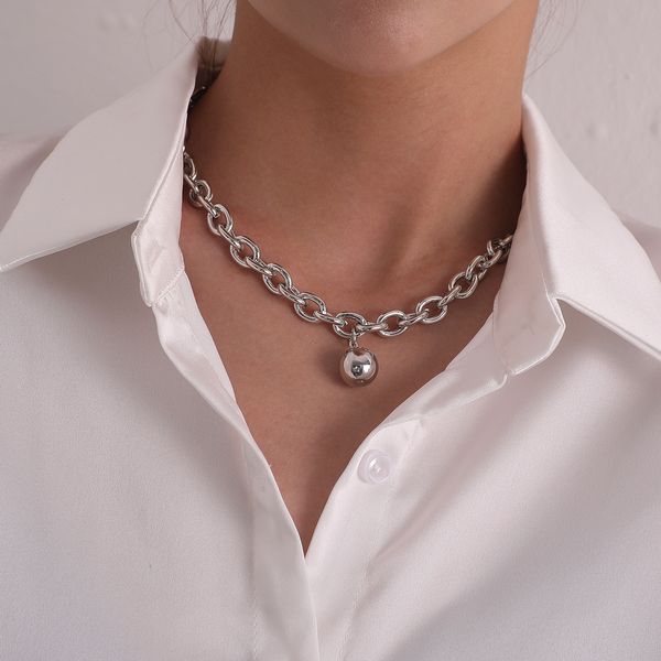 fashion round geometric ball-shaped pendant necklace, simple personality retro accessories jewelry hand-made multi-layer pendant necklace un, Silver
fashion round geometric ball-shaped pendant necklace, simple personality retro accessories jewelry hand-made multi-layer pendant necklace un, Silver
