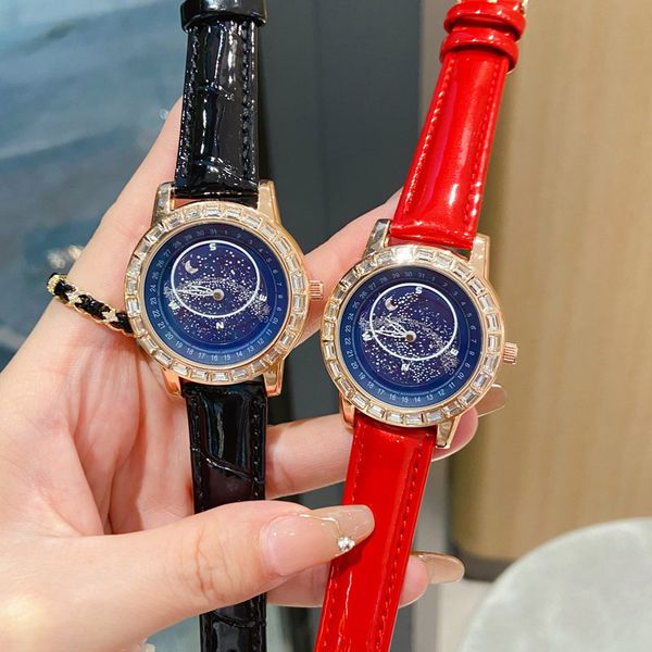 fashion luxury women watches brand designer sky moon dial leather strap womens watches quartz wristwatches for girls christmas valentine, Slivery;brown
fashion luxury women watches brand designer sky moon dial leather strap womens watches quartz wristwatches for girls christmas valentine, Slivery;brown