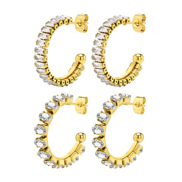 stainless steel white zircon 18k gold half circle simple earrings u-shaped earring for women ladies gifts, Golden;silver
stainless steel white zircon 18k gold half circle simple earrings u-shaped earring for women ladies gifts, Golden;silver